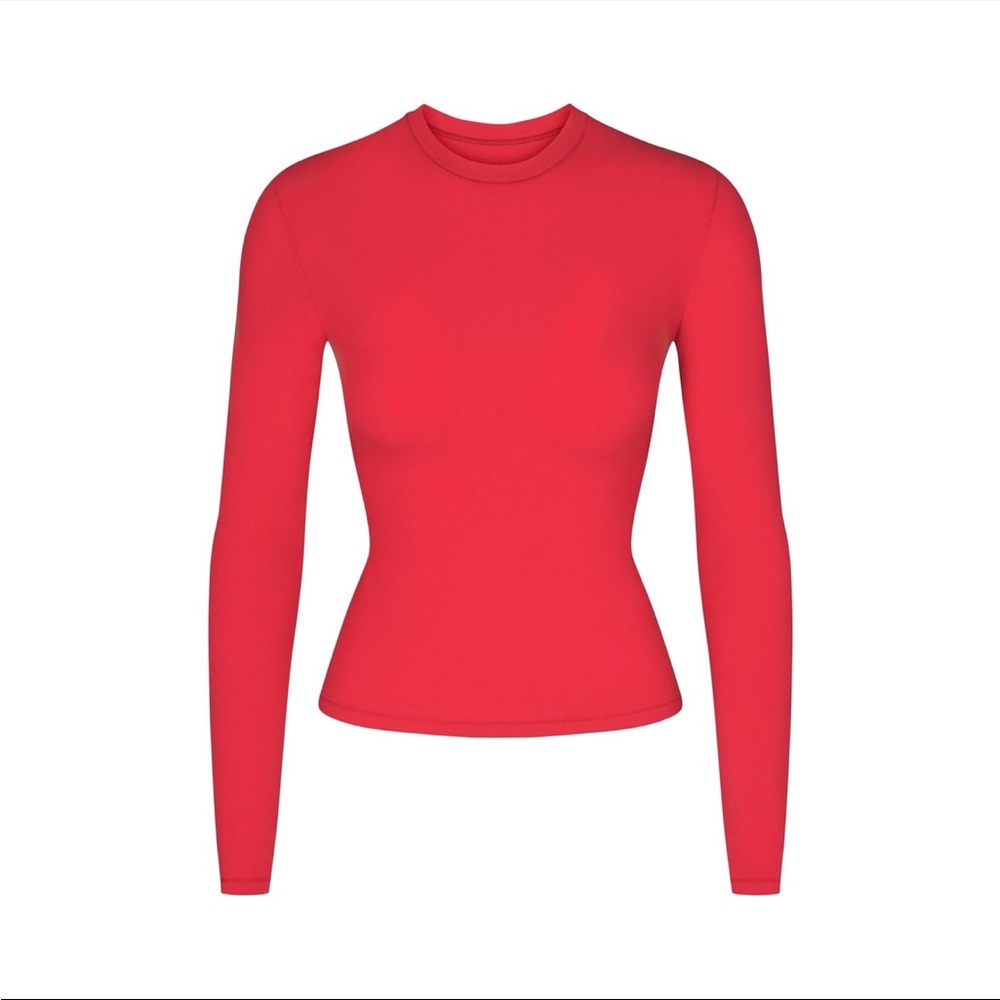 Skims Red Long Sleeve Tee